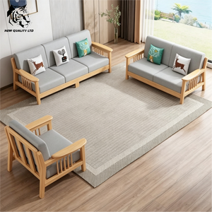Sofá de tela de fábrica a buen precio, personalizable, en stock, listo para enviar, nuevo sofá seccional de madera para sala de estar, muebles de moda. - Product Image 5
