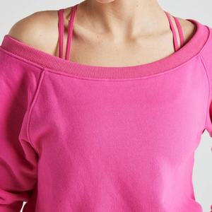 Conjuntos Cortos Personalizados para Mujer, Camiseta Holgada con Hombros Descubiertos, Sudadera Tipo Pullover, Blusa Lisa y Pantalones para Mujer - Product Image 3