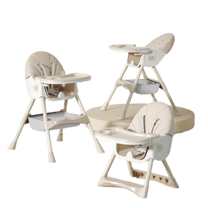 Modern 3 in 1 Baby High Chair Foldable <b>Plastic</b> PP Swing Dining Chair <b>Folding</b> Children's Feeding High Chair for Bedroom Hotel Use - Product Image 1