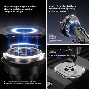 Support de téléphone pour moto Kewig IP66 étanche en alliage d'aluminium CNC, anti-vibration, rotation à 720°, support magnétique <span class=keywords><strong>Quad</strong></span> Lock - Product Image 3