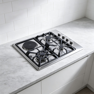 Placa de Cocción de <span class=keywords><strong>Gas</strong></span> Empotrada de Vidrio Templado para <span class=keywords><strong>Cocina</strong></span>, con 4 Quemadores, <span class=keywords><strong>Cocina</strong></span> de <span class=keywords><strong>Gas</strong></span> y Eléctrica con Placa de Calentamiento por Infrarrojos - Product Image 2
