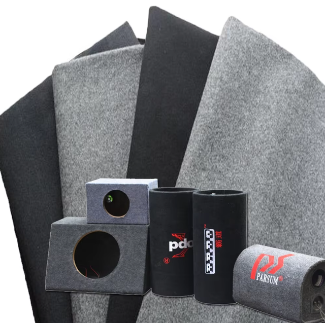 Speaker Box Carpet Roll Needle Punched Polyester Felt Fabric Grey Black Sound Box Carpet Self Adhesive Felt