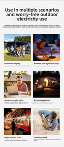 Nuevo Evaporador de Energía Solar Portátil de 500W para Exteriores, Gran Capacidad de Almacenamiento de Energía, Ideal para Camping y Puestos de Mercado Nocturno, 220V - Product Image 2
