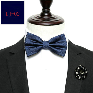 Corbata de Moño de Hilo de Poliéster Coreano de Moda Lista para Enviar, <span class=keywords><strong>Traje</strong></span> de Novio para Boda, Corbatas de Moño Plateadas Hechas a Mano para Hombres, Trajes de Esmoquin para Hombres - Product Image 2