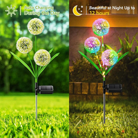 Lampe solaire LED décorative en forme de pissenlit, étanche, pour l'extérieur, jardin, cour, terrasse et rue
