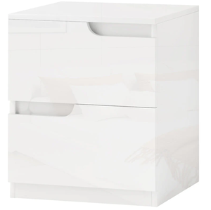 Mesa De Noche Moderna 2 Cajones Telma Color Blanco TU MESITA I