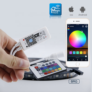 Alexa Google Home 2835 <span class=keywords><strong>5050</strong></span> IP65ชุดไฟแบ็คไลท์ <span class=keywords><strong>RGB</strong></span> TV,ไฟเส้น <span class=keywords><strong>Led</strong></span> <span class=keywords><strong>WIFI</strong></span> พร้อมรีโมทคอนโทรล IR 24ปุ่ม - Product Image 2