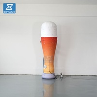 Modèle de tasse à bière gonflable géante pour l'Oktoberfest avec lumières, ballon gonflable pour festival de la bière, décoration gonflable pour bar