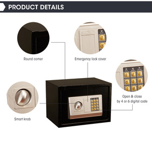 थोक छोटे स्टील के घरेलू घर मिनी पैसे इलेक्ट्रॉनिक अग्निरोधक घर सुरक्षा जमा सुरक्षित बॉक्स - Product Image 5