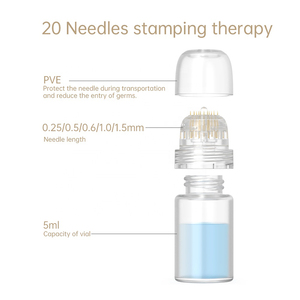 Ampolla de Suero para Microneedling de 5ml con Aguja de Titanio Dorado Hydra de 20 Puntas, Derma Stamp <span class=keywords><strong>Facial</strong></span>, Rejuvenecimiento de la Piel, Crecimiento del Cabello, <span class=keywords><strong>Dermapen</strong></span> - Product Image 4