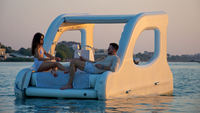 Catamaran gonflable électrique commercial, bateau de croisière romantique au coucher du soleil, bateau gonflable pour fêtes, yacht pour hôtels et centres aquatiques