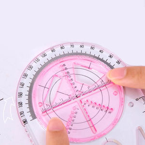 Ikeyword Senior High School Estudiantes de escuela primaria Gráficos geométricos multifuncionales Función matemática Regla de dibujo - Product Image 3