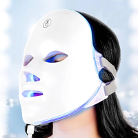 Masseur facial LED Photon pour le rajeunissement de la peau, masque lumineux 7 couleurs, traitement de l'acné par lumière rouge et bleue, rechargeable, tactile