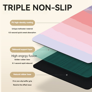 Tapis de <span class=keywords><strong>yoga</strong></span> en caoutchouc naturel double face antidérapant et absorbant la transpiration, avec impression haute définition sur coque de noix de coco et caoutchouc PU - Product Image 3