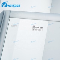 Weisdon 5 ans de garantie Chrome verre trempé double porte coulissante encadrée salle de douche en aluminium carré