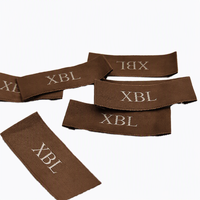 Étiquettes tissées personnalisées avec logo de marque pour vêtements et textiles, fournisseur d'étiquettes pliées à la machine en soie satinée, instructions d'entretien, étiquettes principales tissées