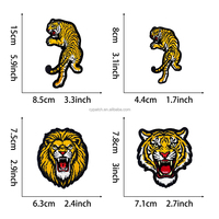Ensemble de patchs brodés Tigre, motif tête et corps d'animal sauvage, à thermocoller ou à coudre pour vestes, chapeaux, sacs