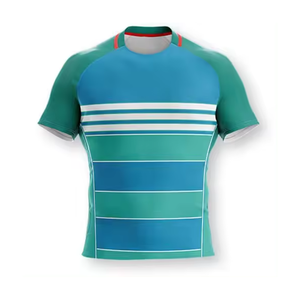 Matériaux de qualité supérieure Rugby Uniforme Mode En Gros T-shirt De Sport Blanc 100% Polyester Respirant Personnalisable Logo Rugby Jersey - Product Image 1