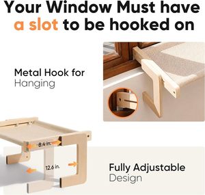 <span class=keywords><strong>FUKUMARU</strong></span> Repose-pieds pour chat 3-en-1 convertible en hamac, pour fenêtre, rebord de fenêtre, lit ou sol, robuste, en tissu de lin lavable et renforcé - Product Image 3