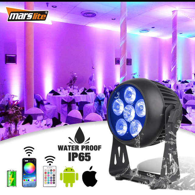 IP65 6*20W Uplights Battery Wireless WIFI APP Par Light Monochromatic 15h Wedding Party Dj Lights Stage Par Can