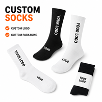 Fabricant OEM, chaussettes en coton confortables à logo jacquard, chaussettes personnalisées pour hommes