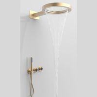 Ensemble de douche thermostatique moderne en laiton, double poignée, fixation murale, multifonction, avec pommeau de douche cascade, anti-corrosion