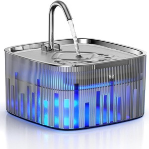 Fontaine à eau automatique argentée pour chats et chiens, avec design en acier inoxydable 304, filtre détachable, poids 1200g - Product Image 4