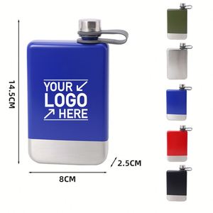Botella de Bolsillo Metálica Personalizada con Logotipo, 8oz, para Viajes y Camping, Venta al por Mayor, Acero Inoxidable, Plana y Cuadrada, para Licor, Whisky y Alcohol - Product Image 3