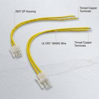 كابل طاقة مخصص UL1007 18AWG 5557-2P بموصل أنثى صغير 4.2 مم ذو طرفين إلى نهاية مكشوفة للمعدات الصناعية وأجهزة الكمبيوتر