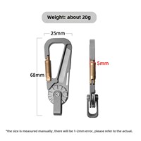 Porte-clés mousqueton léger en alliage de titane avec pendentif couteau EDC Express pour hommes