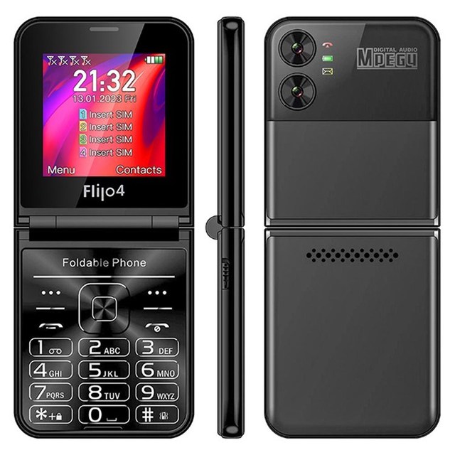 F265 2.55 Inches Seniors IOS Dual SIM Card Folding Mobile Phone