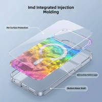 Coque IMD TPU pour iPhone 18 17 ProMax, dégradé coloré, coque colorée de rêve, paillettes, charge magnétique, étui de téléphone portable