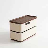 Nouvelle Armoire d'Appoint Haut de Gamme Luxe Léger 2026 à 4 Tiroirs en Bois Massif avec Recharge Sans Fil Intelligente Multifonctionnelle pour Coin/Salon