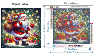 Buon Natale Babbo Natale Stile Americano Pittura Diamante Fai da Te per Adulti Principianti Mosaico Artistico in Pietra per Decorazione Murale - Product Image 2