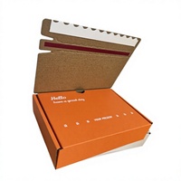 Boîte d'expédition en carton ondulé écologique avec bande de déchirement, logo personnalisé, emballage facile à ouvrir pour cadeaux