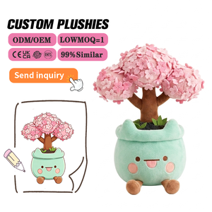 Maceta de Peluche con Forma de Gato en Color Verde Menta y Rosa Sakura, Diseño Personalizado OEM, Linda Decoración para el Hogar y la Habitación de los Niños, Kawaii - Product Image 1