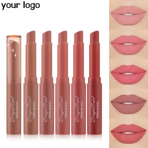 Groothandel Permanente Make-Up Lippenstift Natuurlijke Veganistische Cosmetische Waterdichte Eigen Merk Custom Fluwelen Matte Lippenstift