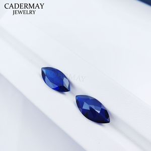 CADERMAY JEWELRY Marquise Cut Royal Blue Sapphire 5x10mm To 10x20mm Lab Grown For Jewelry Making - Product Image 4