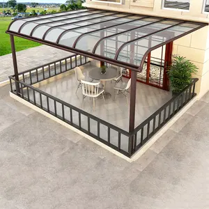 Villa personnalisée auvent extérieur en alliage d'aluminium plaque résistante ignifuge auvent en alliage d'aluminium salle de soleil extérieure à faible coût