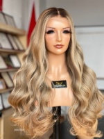 SHY 13x5 Perruque Lace Front HD sans colle, Cheveux Humains Bruts, Couleur Personnalisée Salon, Ligne de Cheveux Ondulée Pré-épilée, OEM ODM