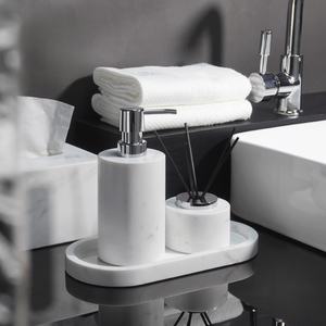 6 Combinations Different Price Jazz White Marble Nature Stone Empty Bathroom Toiletries Set Wabi Sabi <b>Amenities</b> Kit - Product Image 5