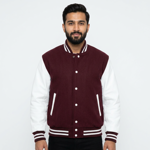 2025 Style Custom Varsity Jacket for <b>Men</b> Wool Varsity Jackets Wholesale Letterman Jacket with Leather Sleeves - Product Image 1
