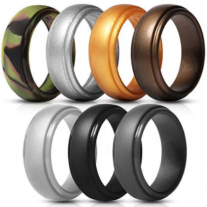 Men's Thin & Comfortable Silicone Wedding Band - Classic Rubber Ring For Active Lifestyles & Tough Jobs