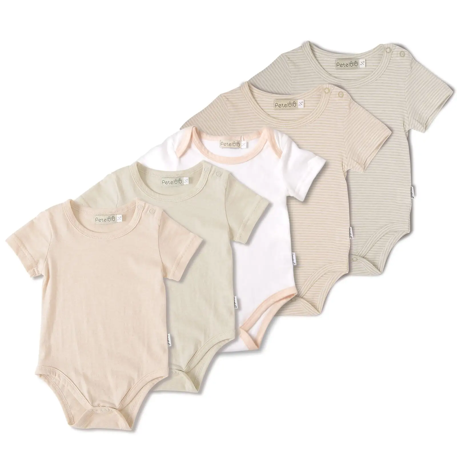 Boa venda 100% algodão natural liso bonito orgânico bebê romper roupas de bebê