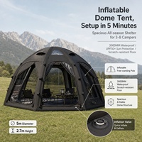 Tente de camping gonflable Octopus Luxury, grande capacité, protection contre les intempéries, solaire, quatre saisons, PVC, une chambre, 3-4 personnes, >3000 mm