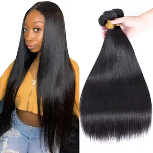 10A 12A grade hair wholesale, cuticle aligned virgin hair weave real peruvian natural straight human hair 3 bundles with closure