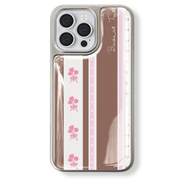 Coque de téléphone en résine époxy à la mode pour iphone16 16pro 16pm 15 15promax/14Promax/14pro 14/13 13pro 12 11 coque à bords argentés galvanisés