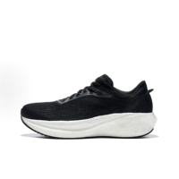 Chaussures de course basses noires confortables pour hommes, légères, tendance, en maille respirante, avec absorption des chocs