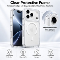 Coques de téléphone transparentes antidérapantes C0553 Crystal Clear Design pour la protection de l'appareil photo, compatibles avec iPhone 17 Air 16 15 14 13 12 11 18 Pro Max