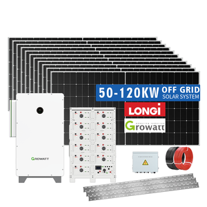 Sistemas de Almacenamiento de Energía Solar con Paneles Solares de 50kw, 60kw, 80kw, 100kw y 120kw, Sistema de Energía Solar Híbrido Todo en Uno, Fuera de la Red, con Montaje en Suelo - Product Image 1